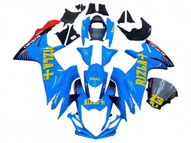 Suzuki GSXR 600 / GSXR 750 Motorrad Verkleidung 2011-2024 - Blau Gold Rot Schwarz Rizla