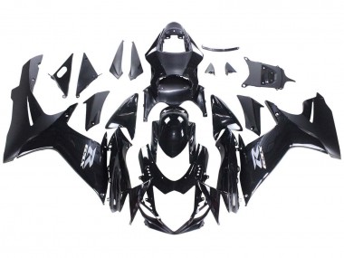 Suzuki GSXR 600 / GSXR 750 Motorrad Verkleidung 2011-2024 - Glanzendes Schwarz Matt Schwarz Weiss Aufkleber