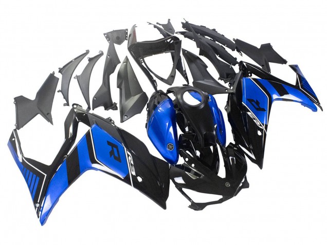 Yamaha YZF R3/R25 Motorrad Verkleidung 2015-2018 - Blau Glanzendes Schwarz