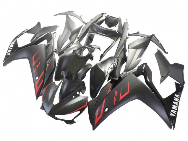 Yamaha YZF R3/R25 Motorrad Verkleidung 2015-2018 - Glanzendes Schwarz Matt Schwarz Rot