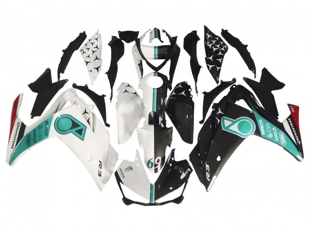 Yamaha YZF R3/R25 Motorrad Verkleidung 2015-2018 - Weiss Grun Glanzendes Schwarz
