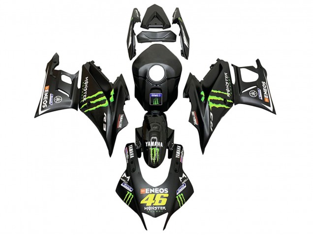 Yamaha YZF R3/R25 Motorrad Verkleidung 2019-2021 - Schwarz Grun ENEOS Monster 46
