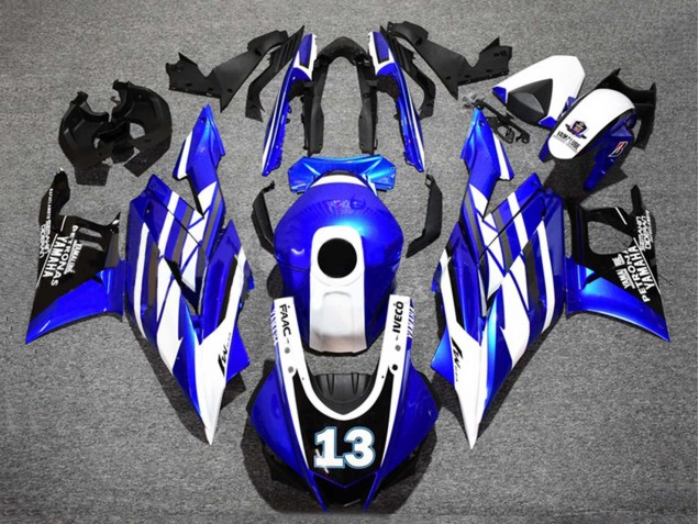 Yamaha YZF R3/R25 Motorrad Verkleidung 2019-2021 - Blau Weiss Schwarz Yamalube Petronas 13