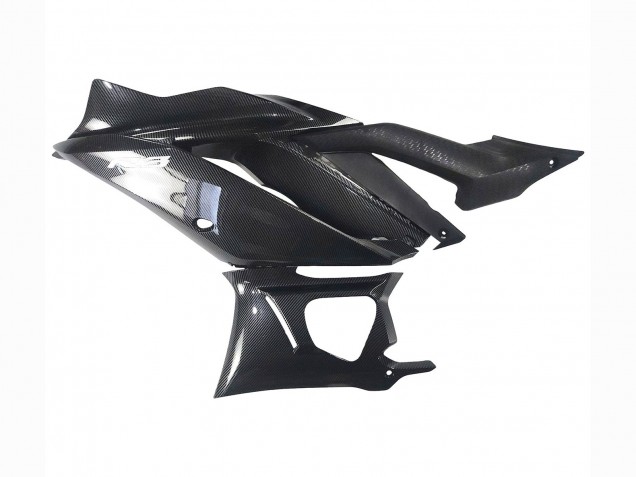 Yamaha YZF R3/R25 Motorrad Verkleidung 2022-2024 - Schwarzer Carbonfaser Stil Silberblau