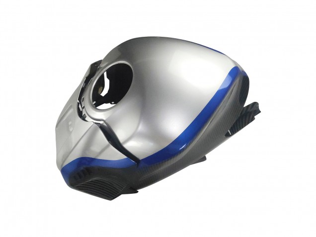 Yamaha YZF R3/R25 Motorrad Verkleidung 2022-2024 - Schwarzer Carbonfaser Stil Silberblau