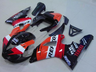 Orange Weiß Rot Schwarz Repsol 2000-2001 Yamaha YZF R1 Motorrad Verkleidung
