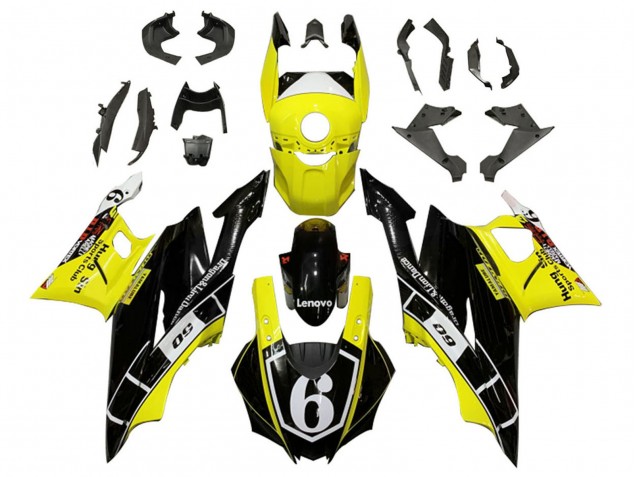 Yamaha YZF R3/R25 Motorrad Verkleidung 2022-2024 - Gelb Weiss Schwarz Lenovo 6