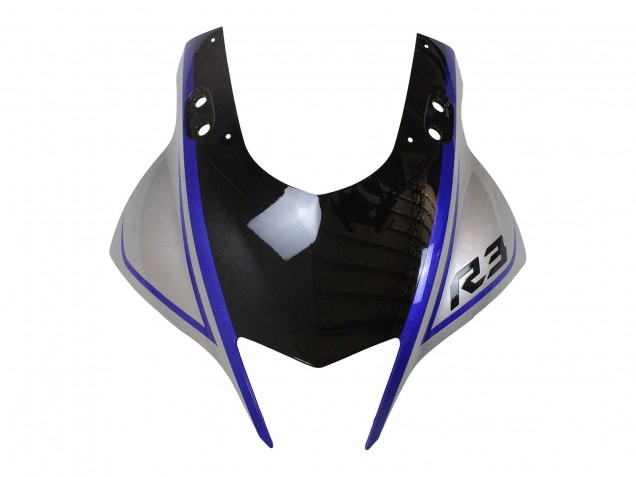Yamaha YZF R3/R25 Motorrad Verkleidung 2022-2024 - Silber Blau Glanzendes Schwarz