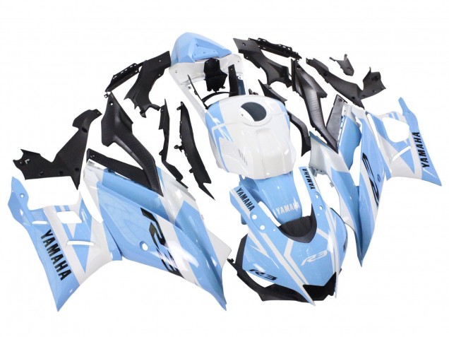 Yamaha YZF R3/R25 Motorrad Verkleidung 2022-2024 - Weiss Hellblau