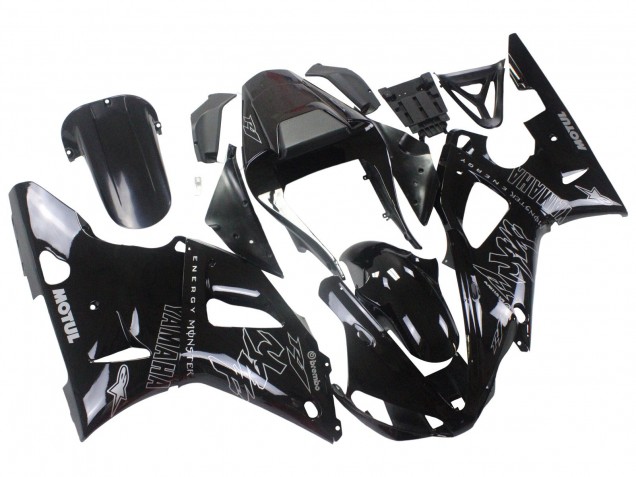 Yamaha YZF 1000 R1 Motorrad Verkleidung 2000-2001 - Glanzendes Schwarz Weiss Monster Motul