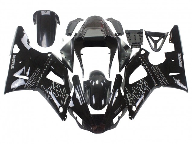 Yamaha YZF 1000 R1 Motorrad Verkleidung 2000-2001 - Glanzendes Schwarz Weiss Monster Motul