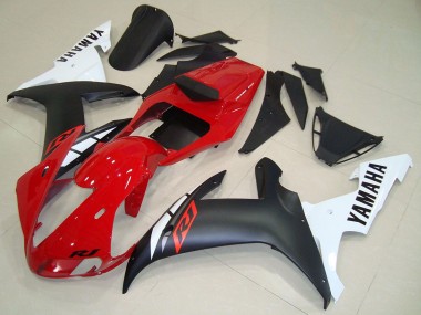 Rot Weiß Matt Schwarz 2002-2003 Yamaha YZF R1 Motorrad Verkleidung