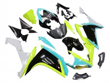 Yamaha YZF 1000 R1 Motorrad Verkleidung 2007-2008 - Hellblau Limetten Grun Schwarz