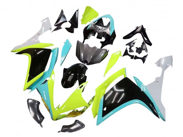 Yamaha YZF 1000 R1 Motorrad Verkleidung 2007-2008 - Hellblau Limetten Grun Schwarz