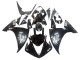 Yamaha YZF 1000 R1 Motorrad Verkleidung 2009-2011 - Glanzendes Schwarz Weiss Aufkleber
