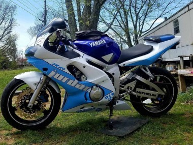 Yamaha YZF 600 R6 Motorrad Verkleidung 1998-2002 - Weiss Blau Jordan