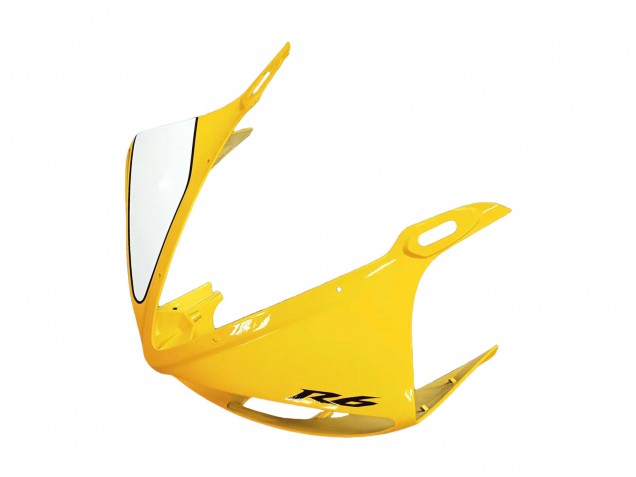 Yamaha YZF R6S Motorrad Verkleidung 2006-2009 - Gelb Weiss Glanzendes Schwarz