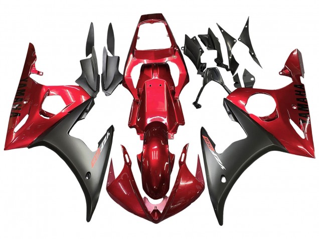 Rot Matt Schwarz 2003-2004 Yamaha YZF R6 Motorrad Verkleidung Kit