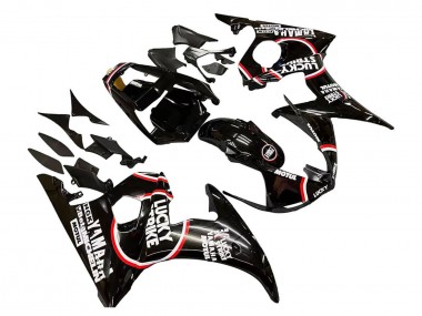 Yamaha YZF R6 Motorrad Verkleidung 2003-2004 - Glanzendes Schwarz Rot Weiss Lucky Strike Motul