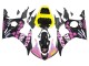 Yamaha YZF R6S Motorrad Verkleidung 2006-2009 - Gelb Rosa Glanzendes Schwarz Rossi Repsol 46