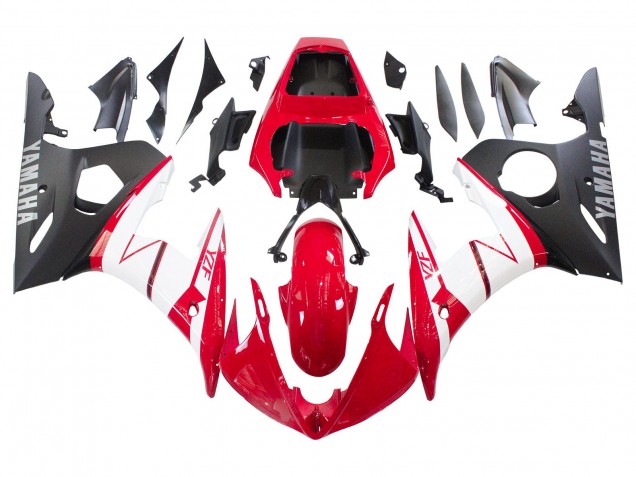 Yamaha YZF R6S Motorrad Verkleidung 2006-2009 - Rot Weiss Matt Schwarz