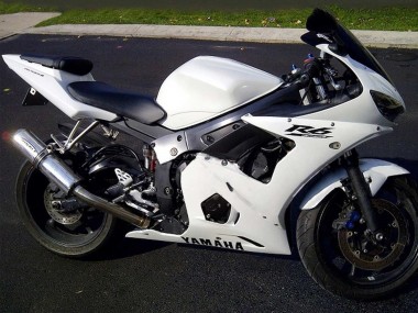 Yamaha YZF R6S Motorrad Verkleidung 2006-2009 - Weiss Schwarz Aufkleber