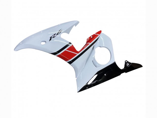 Yamaha YZF R6S Motorrad Verkleidung 2006-2009 - Weiss Rot Glanzendes Schwarz