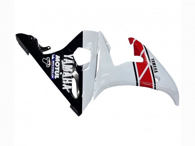 Weiß Rot Glänzendes Schwarz Motul 2003-2004 Yamaha YZF R6 Motorrad Verkleidung