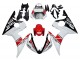 Weiß Rot Glänzendes Schwarz Motul 2003-2004 Yamaha YZF R6 Motorrad Verkleidung