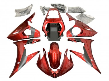 Yamaha YZF R6 Motorrad Verkleidung 2003-2004 - Rot Matt Schwarz