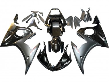Yamaha YZF R6 Motorrad Verkleidung 2003-2004 - Glanzendes Schwarz Matt Schwarz Gold Chameleon