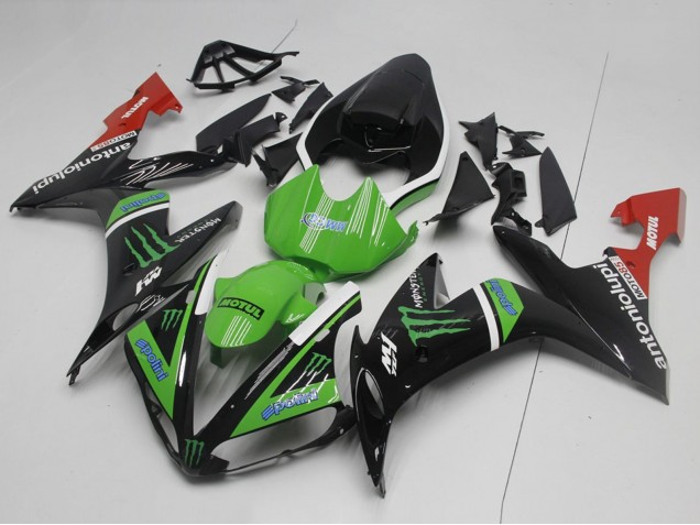 Glänzendes Schwarz Weiß Rot Grün Monster 2004-2006 Yamaha YZF R1 Motorrad Verkleidung