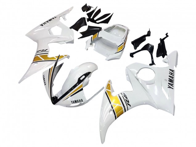 Weiß Gold 2003-2004 Yamaha YZF R6 Motorrad Verkleidung