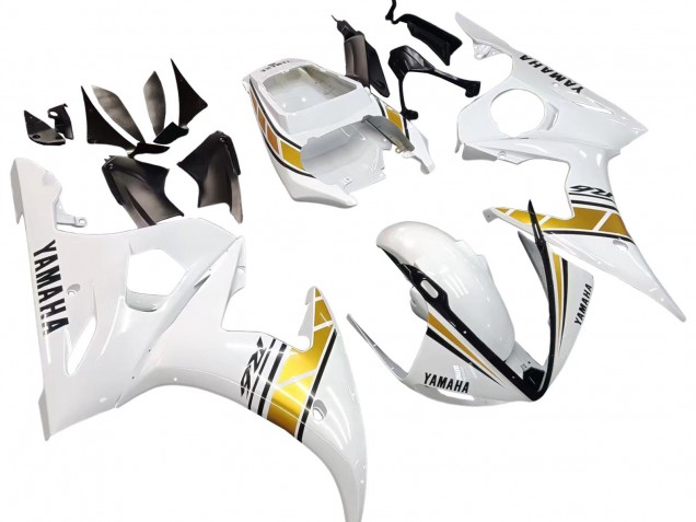 Weiß Gold 2003-2004 Yamaha YZF R6 Motorrad Verkleidung