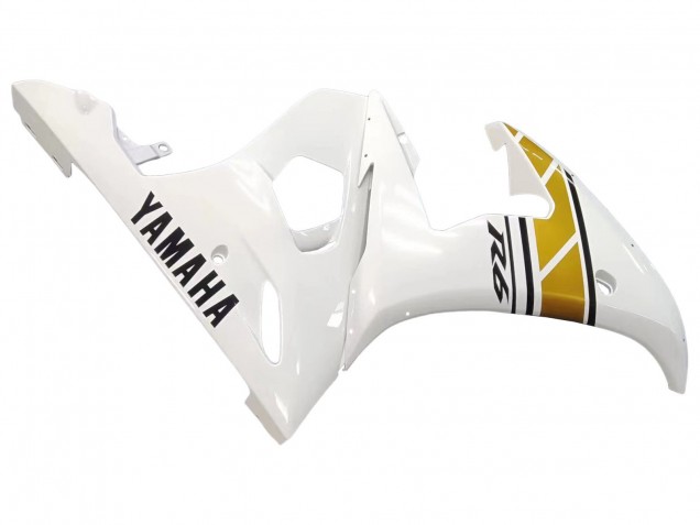 Weiß Gold 2003-2004 Yamaha YZF R6 Motorrad Verkleidung