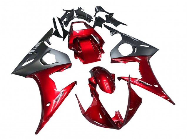 Yamaha YZF 600 R6 Motorrad Verkleidung Kit 2005 - Rot Matt Schwarz