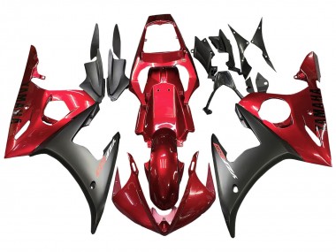 Yamaha YZF 600 R6 Motorrad Verkleidung 2005 - Rot Matt Schwarz