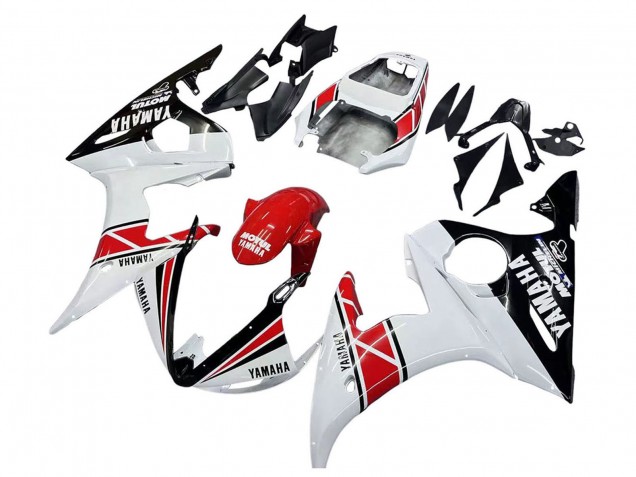 Yamaha YZF 600 R6 Motorrad Verkleidung 2005 - Weiss Schwarz Rot Motul