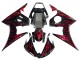 Yamaha YZF 600 R6 Motorrad Verkleidung 2005 - Schwarz mit Rot Flamme