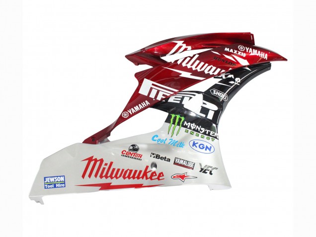 Yamaha YZF 600 R6 Motorrad Verkleidung 2006-2007 - Weiss Rot Schwarz Grun Monster Milwaukee