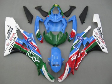 Yamaha YZF 600 R6 Motorrad Verkleidung 2006-2007 - Blau Grun Weiss Rot Dunlop Michelin Motul