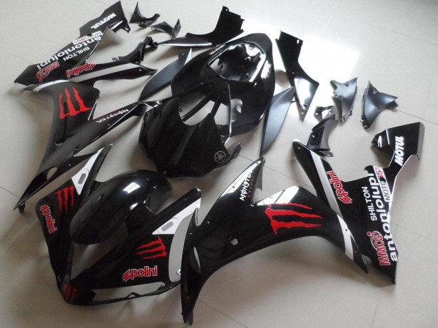 Glänzendes Schwarz Rot Monster 2004-2006 Yamaha YZF R1 Motorrad Verkleidung