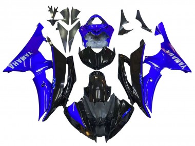 Yamaha YZF 600 R6 Motorrad Verkleidung 2008-2016 - Blau Glanzendes Schwarz