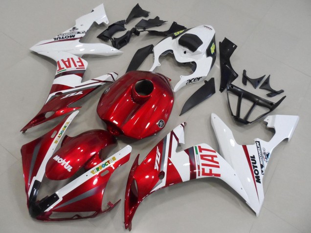 Weiß Rot Fiat Motul 2004-2006 Yamaha YZF R1 Motorrad Verkleidung