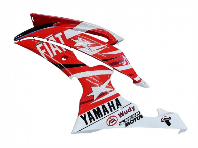 Yamaha YZF 600 R6 Motorrad Verkleidung 2008-2016 - Weiss Rot Schwarz Fiat Acer