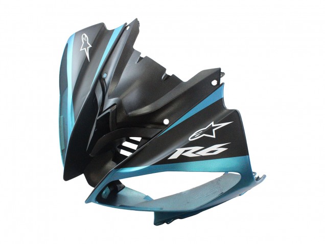 Yamaha YZF 600 R6 Motorrad Verkleidung 2008-2016 - Hellblau Matt Schwarz Petronas ENEOS