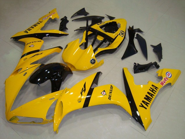 Gelb Glänzendes Schwarz 2004-2006 Yamaha YZF R1 Motorrad Verkleidung