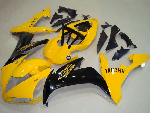 Gelb Glänzendes Schwarz 2004-2006 Yamaha YZF R1 Motorrad Verkleidung