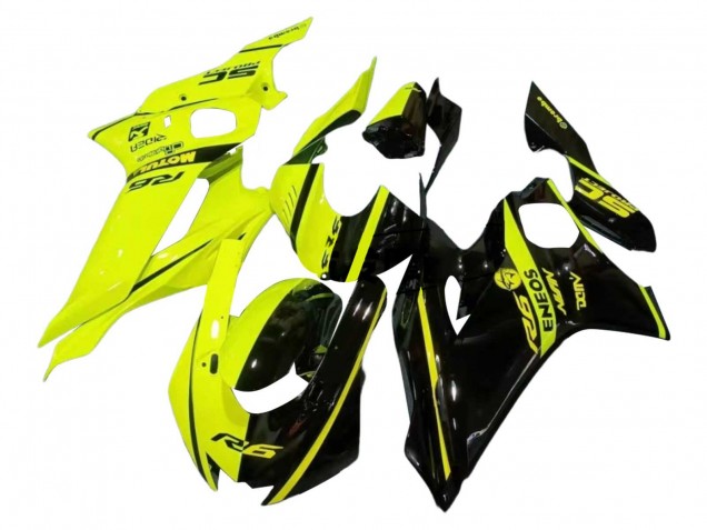 Neon Gelb Glänzendes Schwarz Geteiltes 2017-2025 Yamaha YZF 600 R6 Motorrad Verkleidung