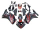 Honda CBR250RR Motorrad Verkleidung 2011-2015 - Matt Schwarz Rot Streifen